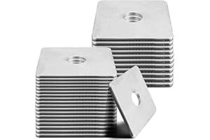 YAOCOM 30 Pcs Galvanized Square Washers Plate 1/2" ID, 2x2 OD, 3/16" Thickness Heavy Duty Steel Gasket Flat Washers Nut Anti-loosening Plate Fastener for Construction and Industrial Equipment