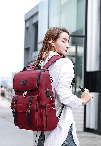 YALUNDISI Vintage Backpack Travel Laptop Backpack with usb