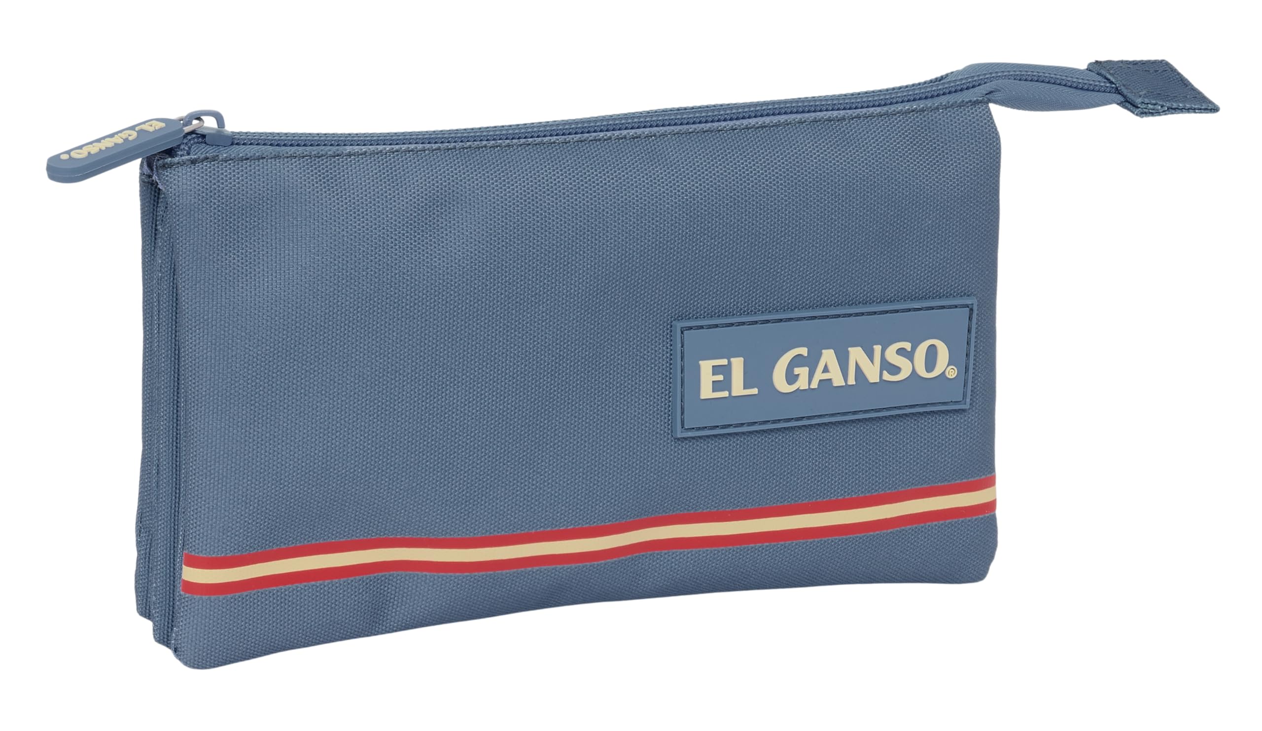 Safta EL Goose Basics - Triple Pencil Case, Children's Pencil Case, Ideal for School Age Children, Comfortable and Versatile, Quality and Resistance, 22 x 3 x 12 cm, Blue, Blue, Estándar, Casual