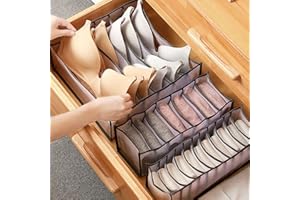 1PC Foldable 6-Grid Bra Organizer Box – Underwear Storage Divider for Closet, Drawer & Wardrobe - WHITE