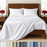 California Design Den Twin Size Sheet Set - 100% Cotton, 500 Thread Count Sateen, Deep Pocket Bed Sheets with Fitted Elastic Sheet, Soft Luxury - White