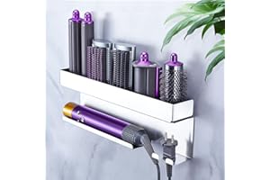 YAYINLI Hair Dryer Holder Wall Mount for Curling Iron Attachment Organizers and Storage, Adhesive Hair Dryer and Curling Iron Holder, Straightener Holder Blow Dryer Holder, Hair Tools Organizer