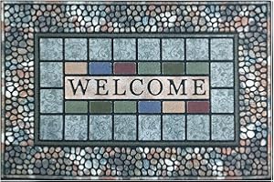 CHICHIC Rectangle Entrance Door Mat Large 24 x 36 Inch Entry Way High Traffic Area Doormat Front Door Rugs Outdoors Heavy Duty Welcome Mat, Non Slip Rubber Back Low Profile for Garage