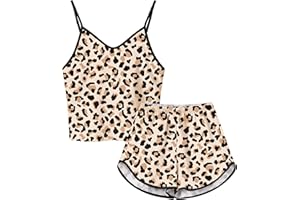 SCHBBBTA Girls & Women Silk Pajamas Set Satin Camisole Sleepwear 2 Piece Pjs, 3 Years - Women XXL