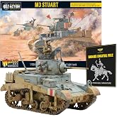 Wargames Delivered - Warlord Games Bolt Action M3 Stuart Tank with Bonus Miniature STL Download - US Tank, WW2 Miniatures, 28mm Scale, Army Model Kit for Miniature Wargaming