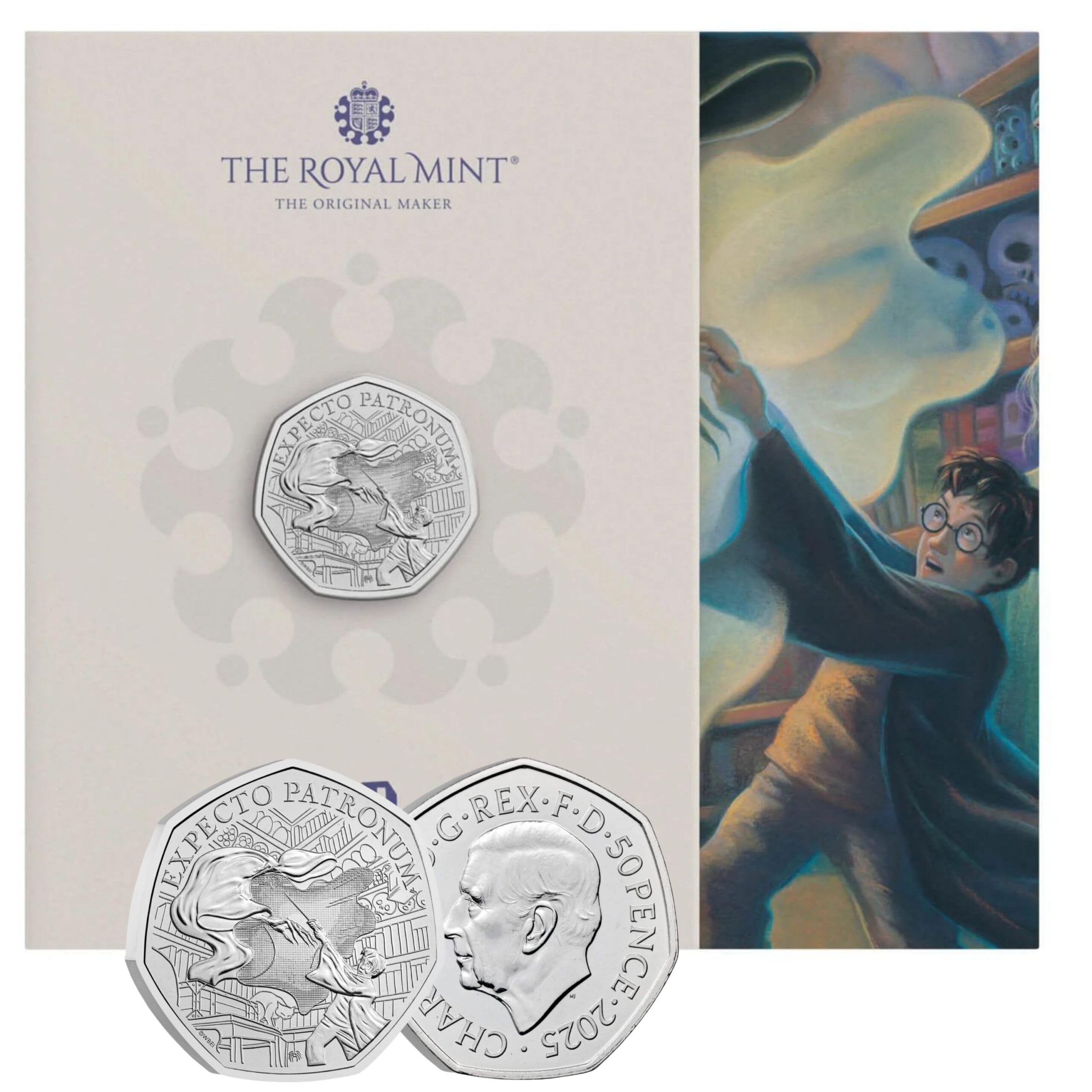 CrawleyCoins 2025 The Patronus Magic Wand Harry P UK 50p 50 Pence Coin in Mint Sealed Pack