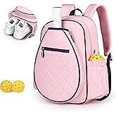 KAVIGOR Pickleball Bag, Quilted Pickleball Backpack with Shoe Compartment & Waterproof Pocket, Pickle Ball Paddle Bag Fits 2 to 4 Paddles for Women and Men