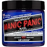 Manic Panic Semi Permanent Blue Violet Hair Dye, Lie Locks, 4 oz | Bright Blue-Violet, Electric Indigo Undertones, Vegan, Ammonia-Free &amp; Cruelty-Free, Lasts 4-6 Weeks, Developer-Free
