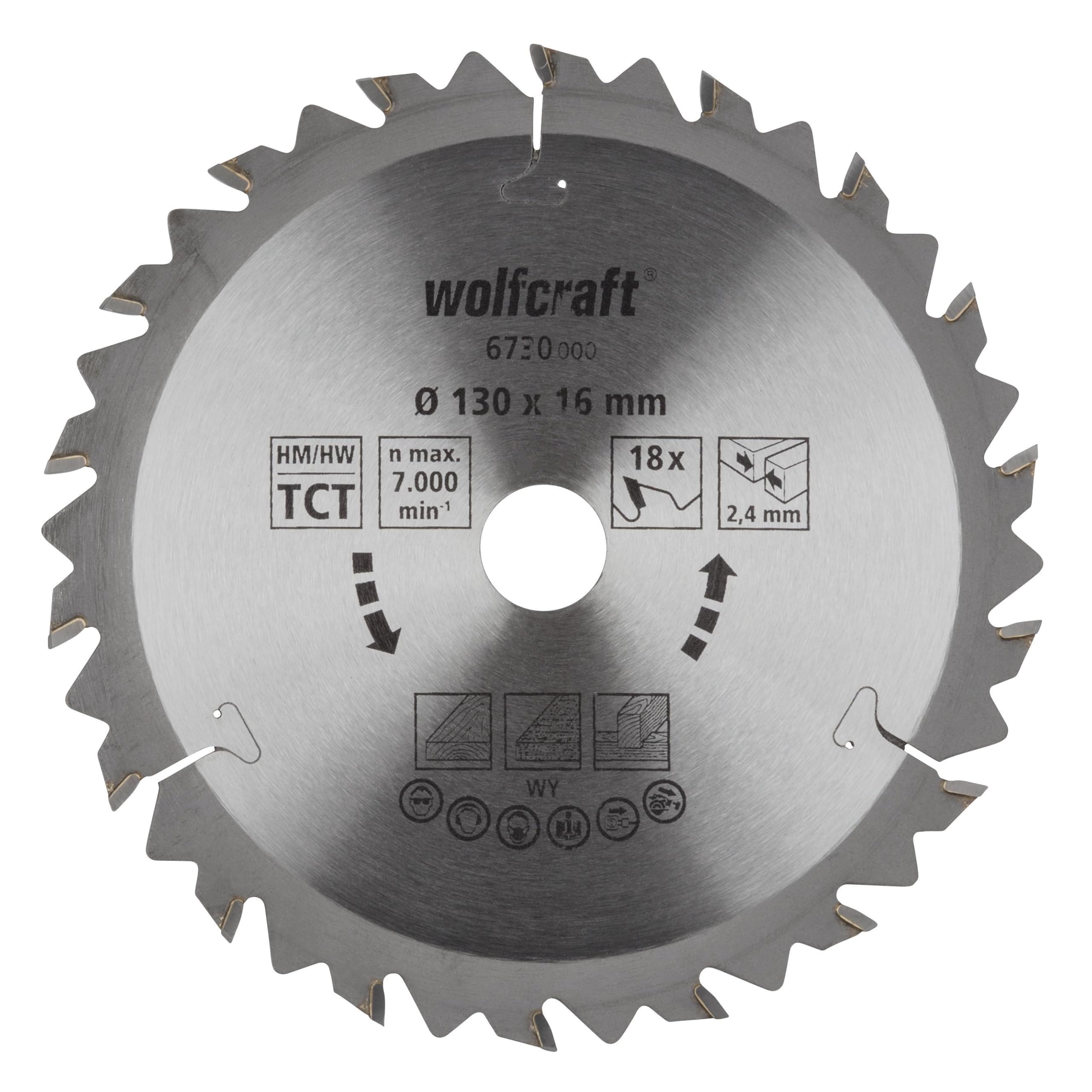 wolfcraft TC Circular Hand Saw Blade, Brown Series I 6730000 I Fast, Rough cuts