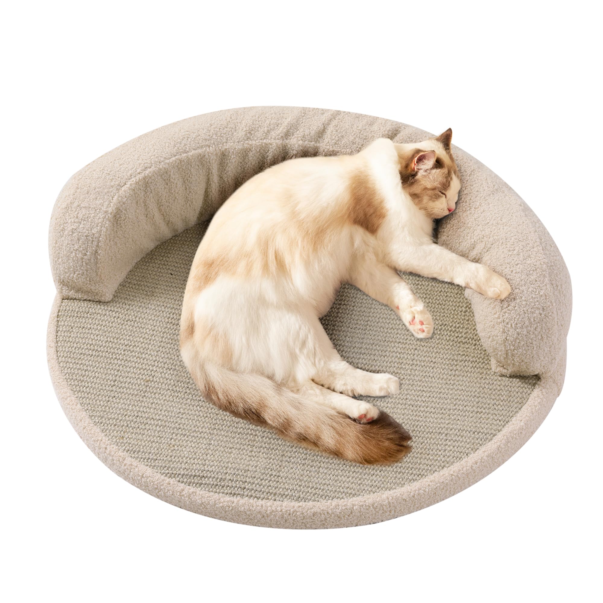 Photo 1 of MABOZOO Sisal Cat Scratch Lounge with Pillow,Round Cat Scratcher Bed for Indoor Cats Grinding Claw, Sturdy Cat Scratching Cardboard Pad for Protecting Furniture Sofa?M?