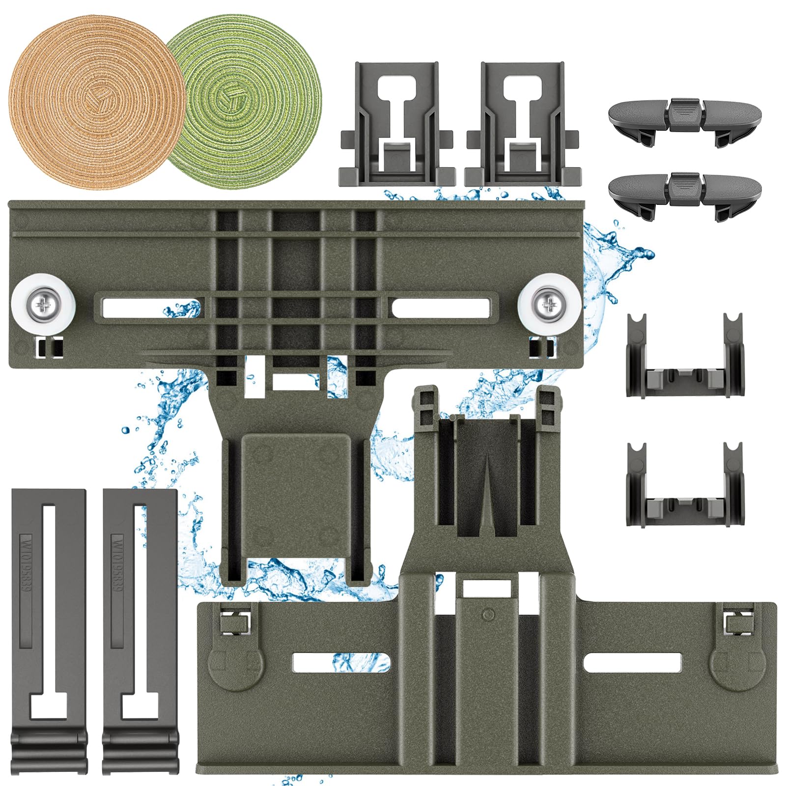 Photo 1 of Upgraded W10350376 W10712394 Dishwasher Top Rack Adjuster Parts for Kenmore Kitchenaid Whirlpool Dishwasher Upper Rack Parts W10350374 W10195840 Dishwasher Rack Replacement Parts w/Placemat-12 Packs
