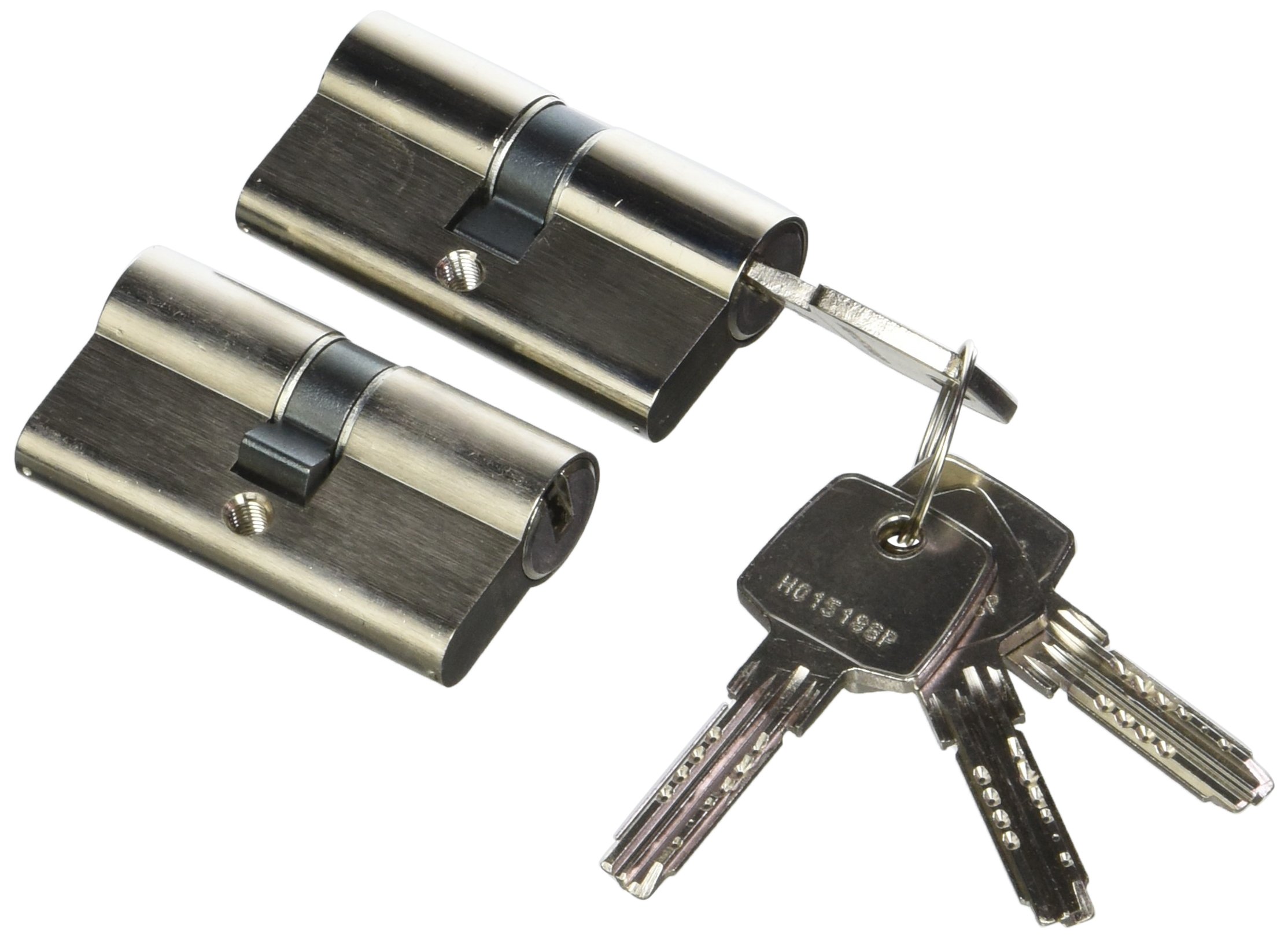 BRICARD 17152 Cylinder, Steel, Nickel-Plated, Set of 2 Pieces