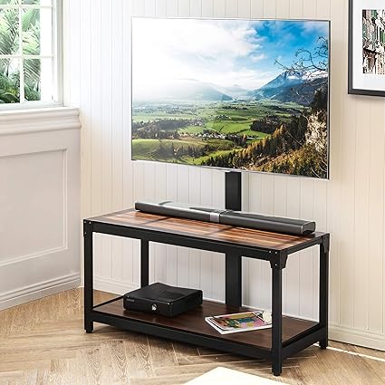Fitueyes Floor Tv Stand With Mount Height Adjustable Monitor Stand Base For 37 To 65 Inches Flat Screen Corner Tv Stand Tw208001mb