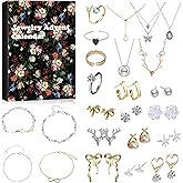 puplat Advent Calendar 2025 with Bracelets Necklace, Ear Rings & Rings, 24 PCS Jewelry Set, Classic & Elegant Designs, Presents for Women, Adults, Grandma, Wife, Mom, Friends