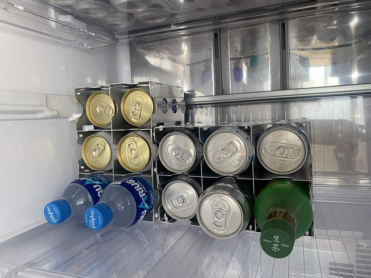 Amazon Raccool ラックール 缶ストッカー 急速冷却 缶ジュース 缶ビール 350ml 500ml 6本収納 冷蔵庫スッキリ 冷蔵庫収納 飲み物収納 キッチンストッカー オンライン通販