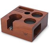 KNODOS Espresso Accessories Organizer Box 58mm Tamper Station Rosewood | Espresso Tools Stand for Tamper, Portafilter, Distributor, Funnel, WDT and Filter Basket