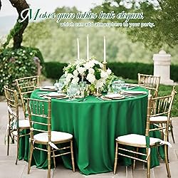 REWOMC 10 Pack Green Round Tablecloths - 120