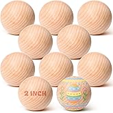 Gerrii 10 Pack 2 Inch Wooden Balls for Craft, Unfinished Wood Round Ball Smooth Birch Natural Round Decorative Balls for Easter Crafts and DIY Projects