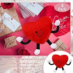 Syhood 4 Pcs Heart Stuffed Plush for Valentine's