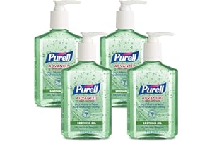 Purell - 9674-04-ECIN PURELL Advanced Hand Sanitizer Soothing Gel, Fresh Scent, with Aloe and Vitamin E - 8 fl oz Pump Bottle (Pack of 4) - 9674-06-EC