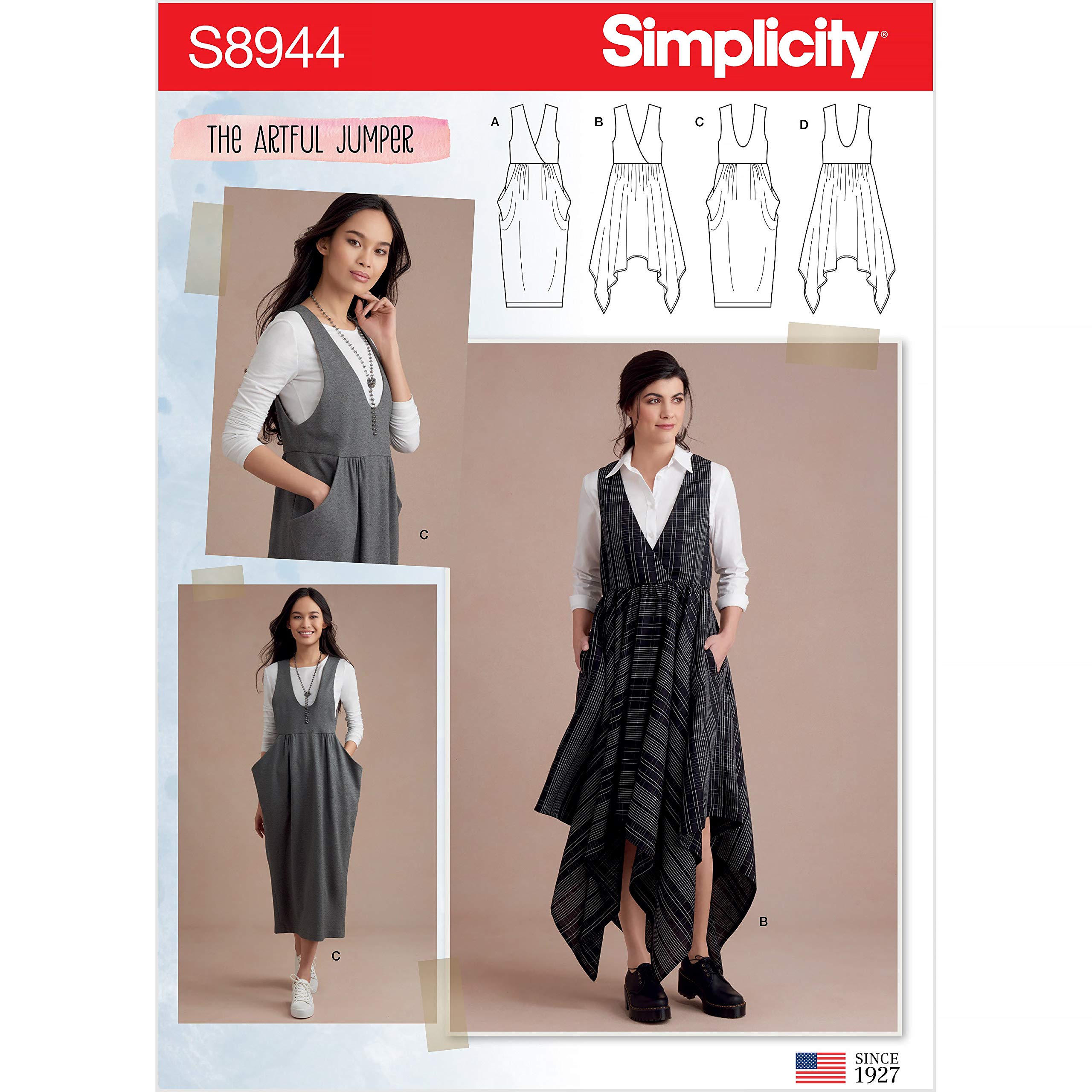 SIMPLICITY Sewing Pattern S8944 Misses' Jumpers, Paper, White, Various