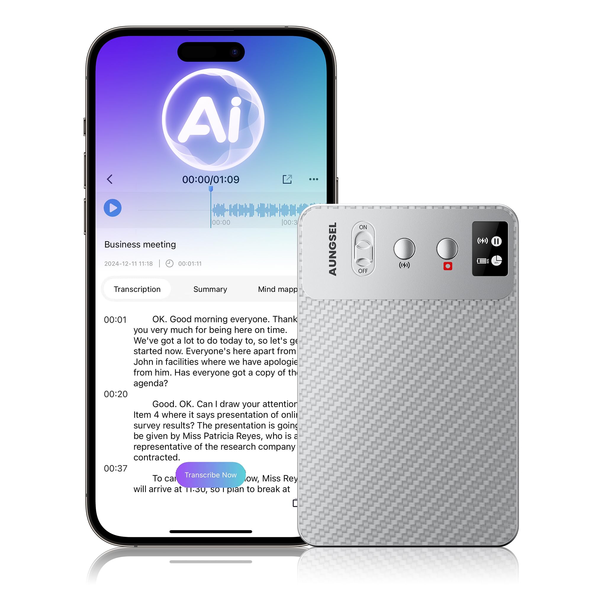 AI Voice Recorder, Transcribe & Summarize AI Audio Recorder, Support ...
