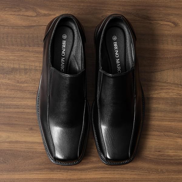 BRUNO MARC MEN’S SLIP ON DRESS LOAFERS SHOES,SIZE 13W,BLACK,STATEWIDE-01