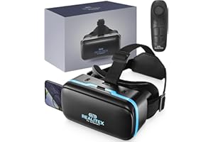 REALITEX 3D VR Headset for Kids + Android Remote - for iPhone & Android Phones | with 3D VR Videos & Apps Links | Virtual Reality Goggles Set for Beginners