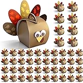 Mason Life Thanksgiving Gift Boxes, 48PCS Turkey Candy Treat Boxes, Thanksgiving Party Favor Boxes, Funny Thankful Goodies Box, Cupcake Box for Holiday Dinner Decoration, Table Centerpiece