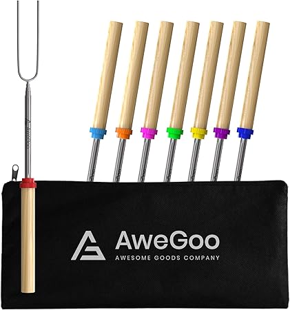 Amazon Com Awegoo Smores Sticks For Fire Pit Marshmallow