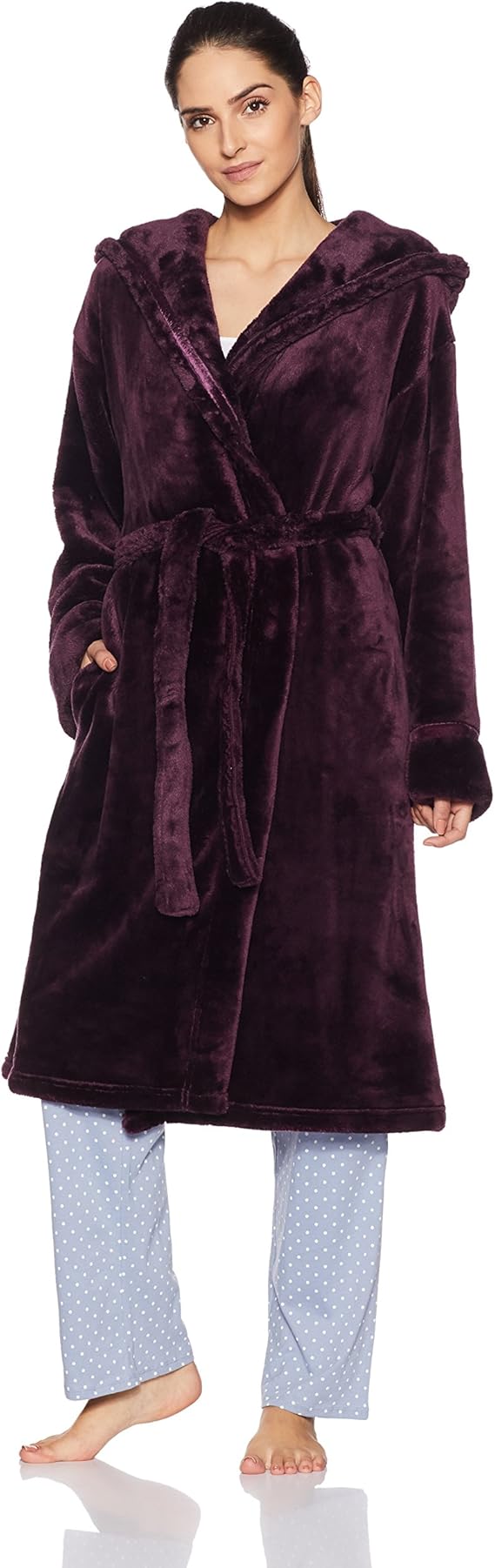 Buy Marks & Spencer Women's Dressing Gown (2155Q_STD_Purple_XSS) at