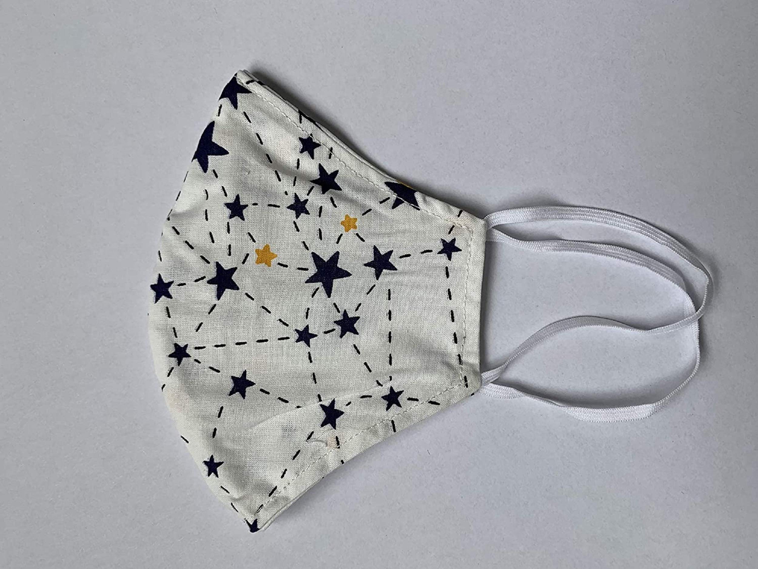 PROTECTAFILE Washable cotton Face cover (white Star)