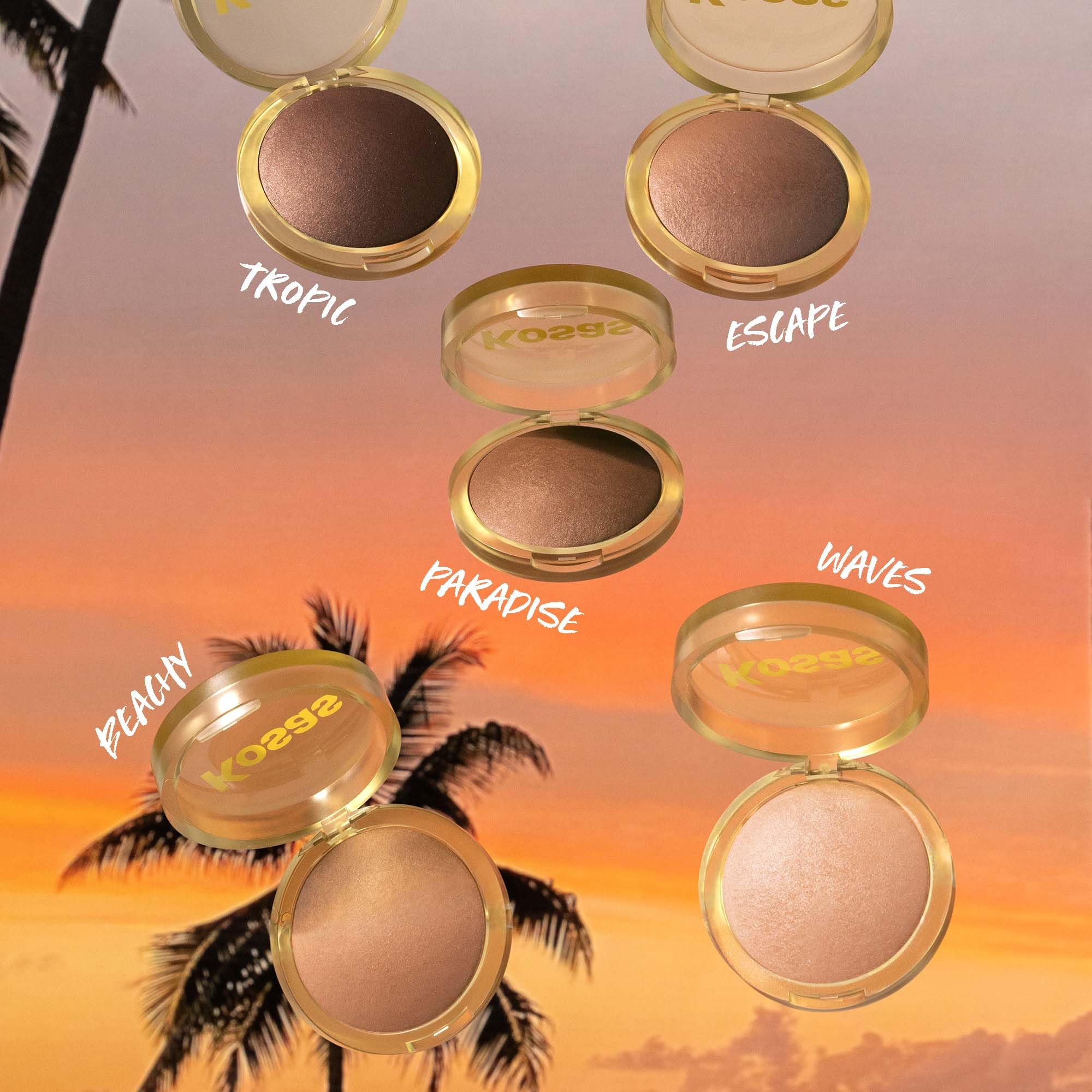 Kosas Sun Show Glowy Warmth Baked Bronzer - Contouring Powder for Cheekbones, Nose & Jawline - Enriched with Concentrated Fatty Acids - Talc-Free, Vegan & Hypoallergenic - Beachy