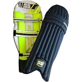 SS Cricket Match Premium Batting Leg Guards - Adult and Junior Size, Choice of Mulitple Colors (Navy, White, Black, Green, Royal Blue)