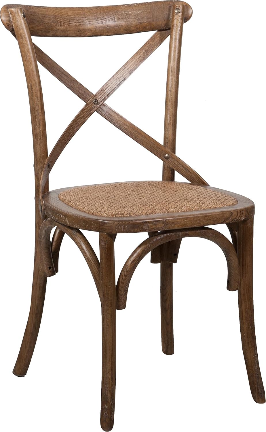 Biscottini Set of 2 chairs in solid ash and rattan seat wood