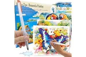 QUOKKA Dementia Activities for Seniors - Water Painting for Dementia and Alzheimer’s Patients - 10 Pack Tropics Art Sheets - 