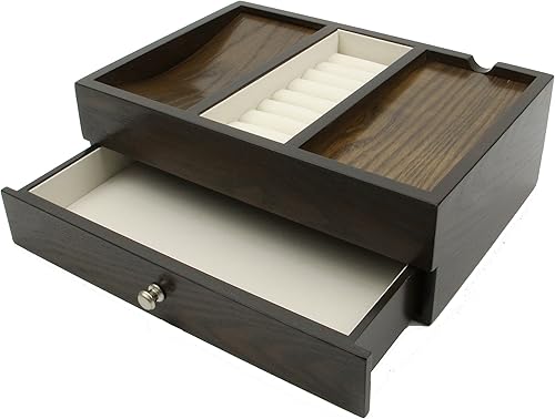 Amazon Com Decorebay Executive Mens Oak Wood Valet Storage Organizer Men S Jewelry Box Jewelry