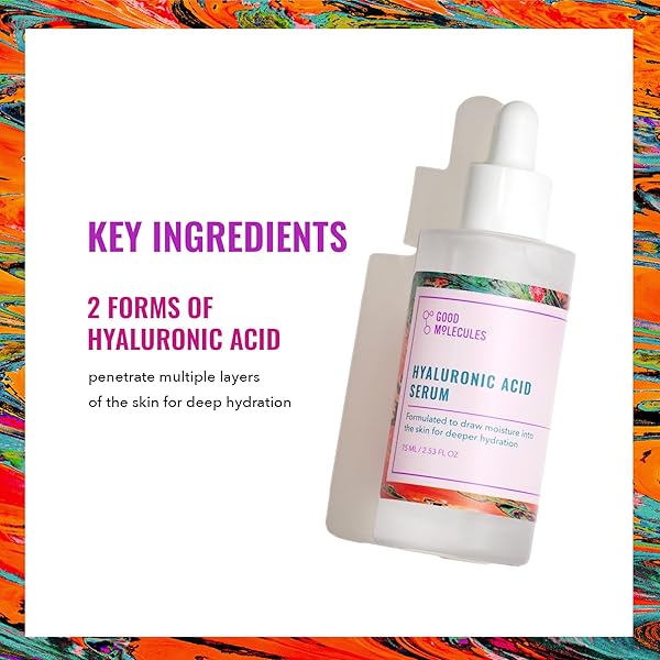 GOOD MOLECULES HYALURONIC ACID SERUM – 1% HYALURONIC ACID NON-GREASY ULTRA HYDRATING SERUM FACIAL MOISTURIZER FOR PLUMPER SKIN, SKIN CARE FOR FACE