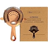 A Bar Above Cocktail Strainer, 4-Prong Bar Strainer with High Density Spring for Smooth Pouring, Fits Boston Shaker Tins and Mixing Glasses, Bar Essentials for Home Bartenders and Pros, Antique Copper