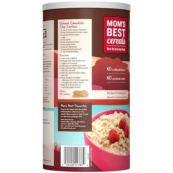 MOM’S BEST OLD FASHIONED OATS, HOT CEREAL MADE WITH WHOLE GRAIN OATS, 42 OZ CANISTER