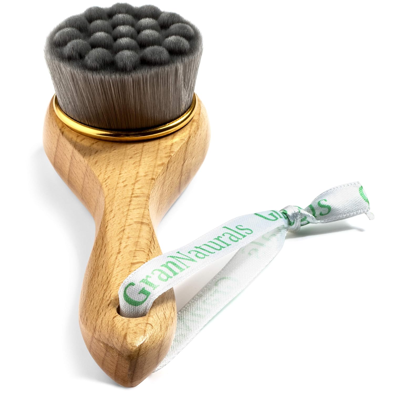 Manual Facial Cleansing Brush - Soft Bamboo Fibers - Skin Cleanser & Scrubber for Applying Face Mask, Acne Washing, Daily Deep Pore Cleaning - Men and Women: Beauty