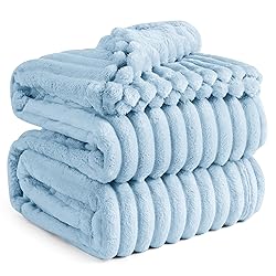 Bedsure GentleSoft Blue Full Blanket for Couch