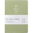 Manor of Sage Bullet Dotted Journal - A5 Dot Grid Notebook with Premium Extra Thick 160GSM Paper (Bleed-proof), Inner Pocket, 2 Bookmarks, Elastic Closure - Linen Hardcover in Sage Green