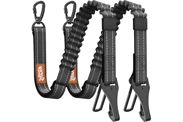 Tivray 2Pcs Dog Seat Belt, Dog Car Seat Belt Bungee, Car Harness for Pet with Buckle & Hook Latch, Safety Leash Vehicle, Adju