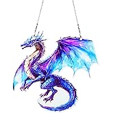 Dragon Ornaments Colorful Window Hanging Decorations Home Wall Decor for Bedroom Patio Indoor Outdoor