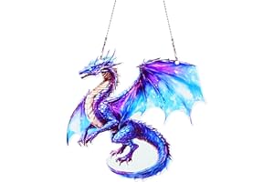 THMNJ Dragon Ornaments Colorful Window Hanging Decorations Home Wall Decor for Bedroom Patio Indoor Outdoor