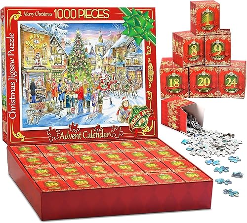 Advent calendar 2025, Jigsaw Puzzles for Adult Toys for Women Men 1000 Piece Jigsaw Puzzle Birthday Gifts for Her Thank You Gifts Friendship Gifts
