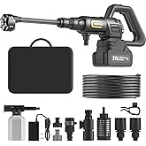 Cordless Pressure Washer Battery Powered; 1200PSI Cordless Power Washer with Brushless Motor, 4.0Ah Battery, 6-in-1 Nozzle, 3 Level; Handheld Portable Pressure Washer (5022-BK5)