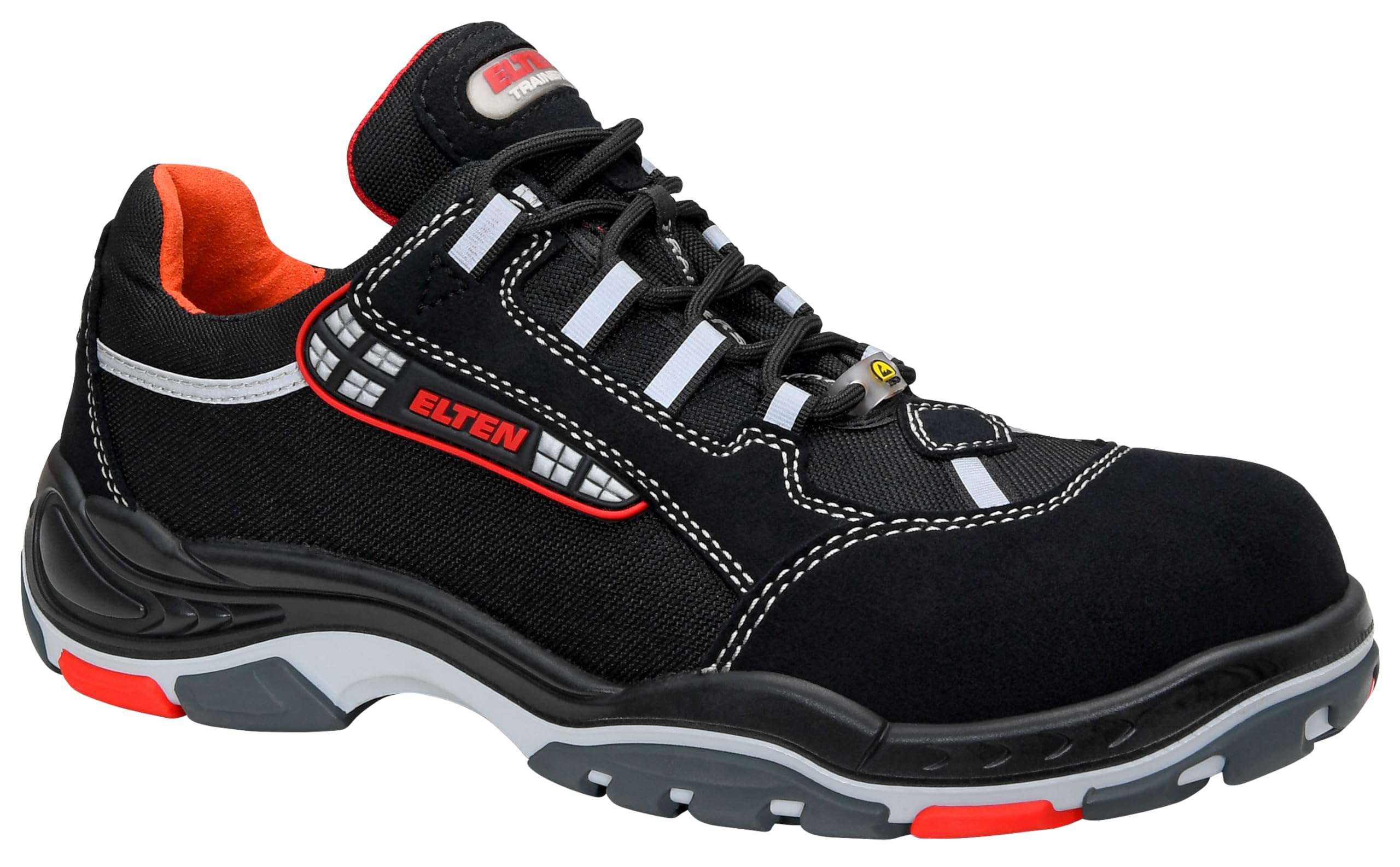 Elten 1728321-37 Safety Shoes "Sanex" ESD S3, Size 4, Black/Grey - EN safety certified