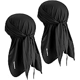 Bandanas Skull Cap for Men Women 3-in-1 Breathable Helmet Liner Neck Widening UV Sun Protection Neck Drape Do Rag Cycling Cap